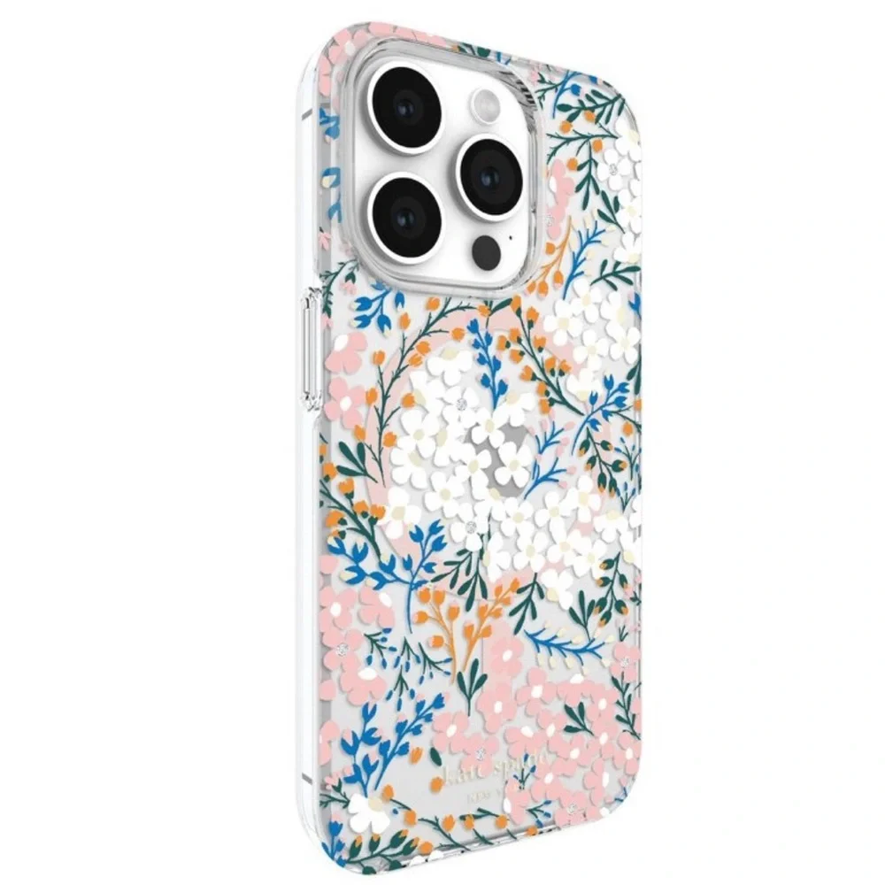 ♠️SALE FLORAL CRYSTAL IPHONE 14 PMAX or 15 PRO CASE